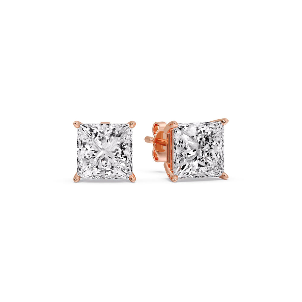 Princess Cut Diamond Stud Earring