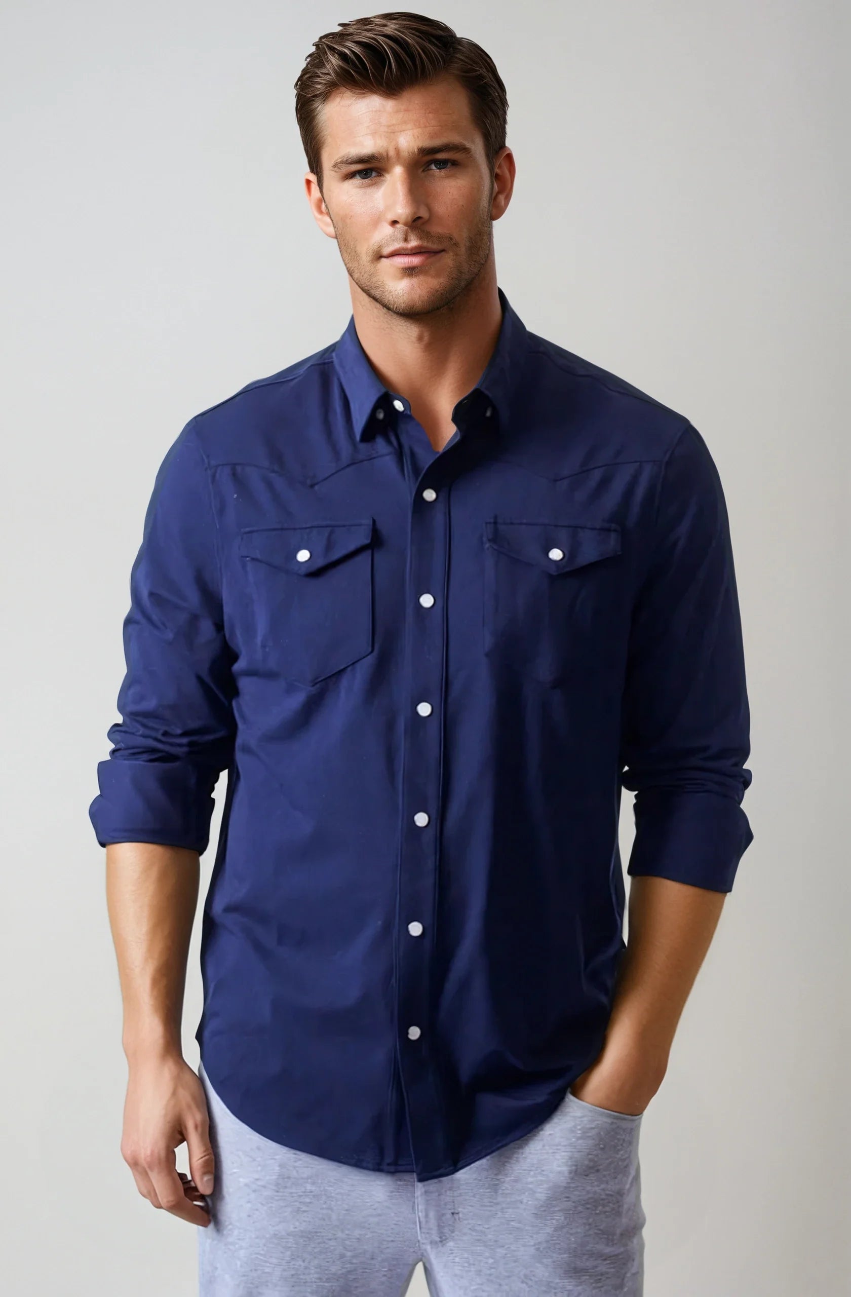 Buki Cinqo Western Tech Shirt - Navy